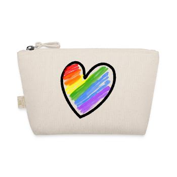 Regenbogenfahne LGBTQ Herz - Bio-Täschchen - Natur - Vorne