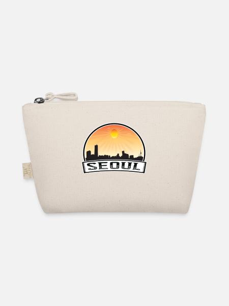 Seoul Südkorea Skyline Vintage Sonnenuntergang Reisen So - Bio-Täschchen - Natur