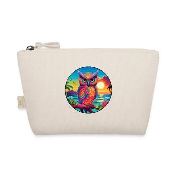 Eule buntes Aquarell Cartoon Kawaii Tier - Bio-Täschchen - Natur - Vorne