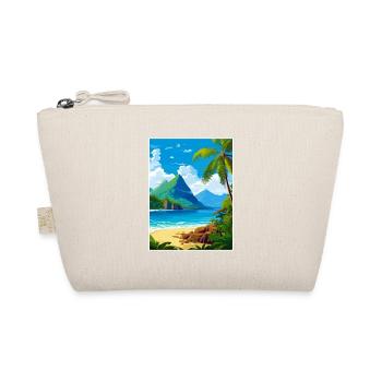 St. Lucia Karibik Vintage Reiseposter - Bio-Täschchen - Natur - Vorne