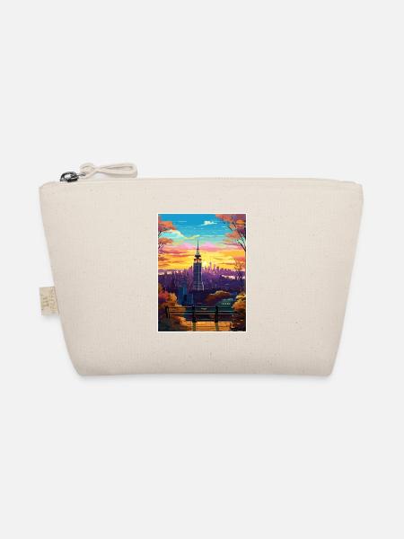 Manhattan New York Vintage Reiseposter Souvenir - Bio-Täschchen - Natur