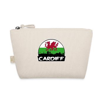 Cardiff Wales Flagge Skyline Silhouette Reisen - Bio-Täschchen - Natur - Vorne