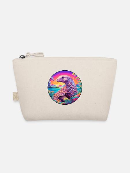 Schuppentier buntes Aquarell Cartoon Kawaii Tier - Bio-Täschchen - Natur
