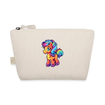 ponny buntes Aquarell Cartoon Kawaii Tier - Bio-Täschchen - Natur - Vorne