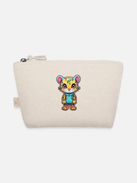 Ocelot Buntes Aquarell Cartoon Kawaii Tier - Bio-Täschchen - Natur