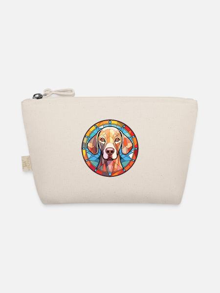 Weimaraner Hunderasse Aquarell Glas Illustration - Bio-Täschchen - Natur