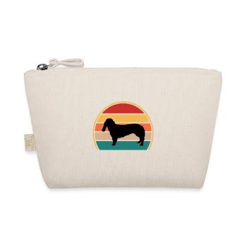 Basset Bleu De Gascogne Hundesilhouette Retro Sun - Bio-Täschchen - Natur - Vorne