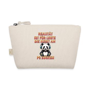Niedlicher Panda Gaming Zocker Computer PC - Bio-Täschchen - Natur - Vorne