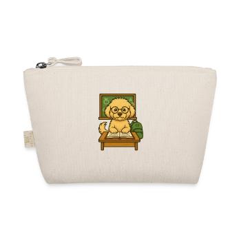 Maltipoo Schulstart – Lustiger Hundeprofessor - Bio-Täschchen - Natur - Vorne