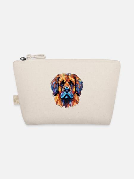 Leonberger Hunderasse Aquarell Glas Illustration - Bio-Täschchen - Natur