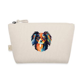 Continental Spielzeug Spaniel Hunderasse Aquarellglas - Bio-Täschchen - Natur - Vorne