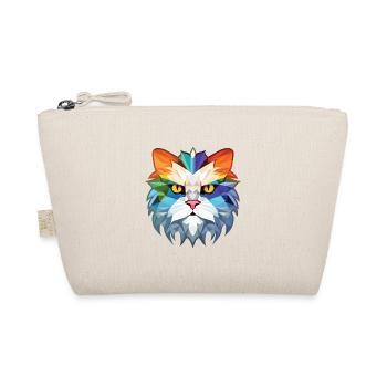 Weiße Langhaar Perserkatze Buntes Aquarell - Bio-Täschchen - Natur - Vorne