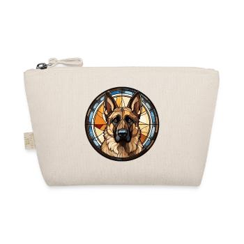 Deutscher Schäferhund Rasse Aquarellglas - Bio-Täschchen - Natur - Vorne