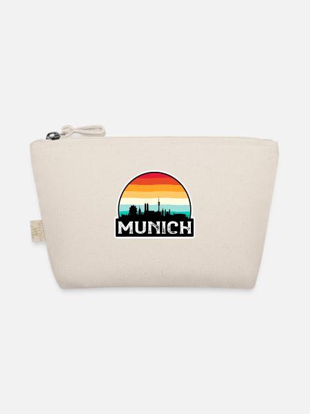 München Deutschland Flagge Skyline Reisesouvenir - Bio-Täschchen - Natur