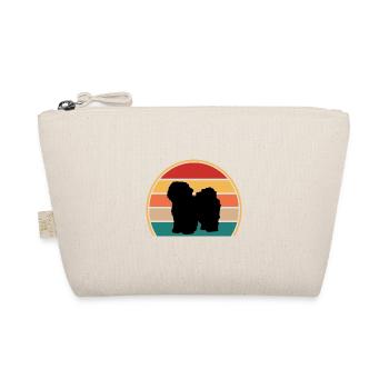 Bolognese Hundeliebhaber Silhouette Vintage Sonnenuntergang - Bio-Täschchen - Natur - Vorne