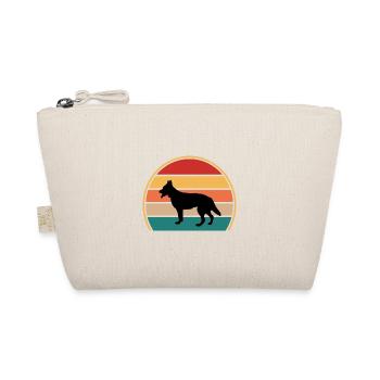 Berger Blanc Suisse Hundesilhouette Retro Sunset - Bio-Täschchen - Natur - Vorne