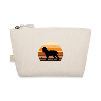 Norfolk Spaniel Hund Liebe Silhouette Vintage Sonnenuntergang - Bio-Täschchen - Natur - Vorne