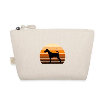 Foxterrier Glatte Hundesilhouette Retro Sonnenuntergang - Bio-Täschchen - Natur - Vorne