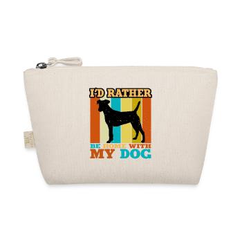 Chilenischer Foxterrier Hund Silhouette Retro Sonnenuntergang - Bio-Täschchen - Natur - Vorne