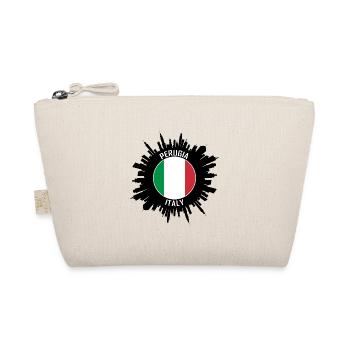 Perugia Skyline Italien Flagge Reise-Souvenir - Bio-Täschchen - Natur - Vorne
