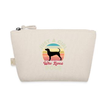 Dunker Hundeliebhaber Silhouette Vintage Sonnenuntergang - Bio-Täschchen - Natur - Vorne