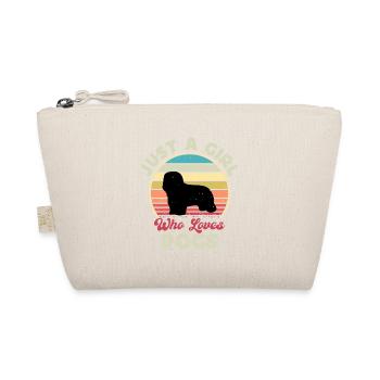 Briard Hundeliebhaber Silhouette Vintage Sonnenuntergang - Bio-Täschchen - Natur - Vorne