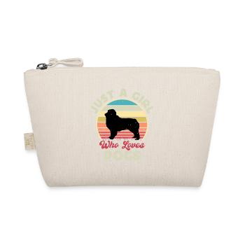 Austrealian Shephard Hund Silhouette Retro Sonnenuntergang - Bio-Täschchen - Natur - Vorne