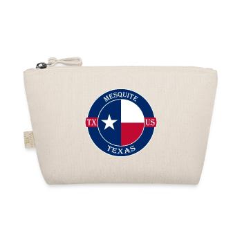 Mesquite Texas Flagge USA Reise Souvenir Abzeichen - Bio-Täschchen - Natur - Vorne