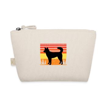 Kai Ken Hundeliebhaber Silhouette Vintage Sonnenuntergang - Bio-Täschchen - Natur - Vorne