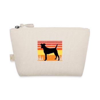Chilenischer Foxterrier Hund Silhouette Retro Sonnenuntergang - Bio-Täschchen - Natur - Vorne