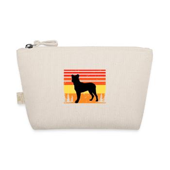 Cao Fila De Seo Miguel Hund Silhouette Retro Sonnenuntergang - Bio-Täschchen - Natur - Vorne