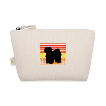 Bolognese Hundeliebhaber Silhouette Vintage Sonnenuntergang - Bio-Täschchen - Natur - Vorne