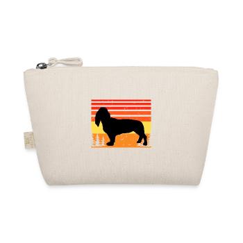 Basset Artesien Normand Hund Silhouette Retro Sun - Bio-Täschchen - Natur - Vorne