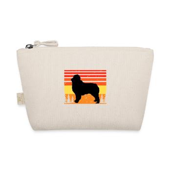 Austrealian Shephard Hund Silhouette Retro Sonnenuntergang - Bio-Täschchen - Natur - Vorne