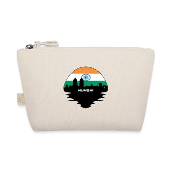 Mumbai Indien Flagge Skyline Silhouette Reisen - Bio-Täschchen - Natur - Vorne