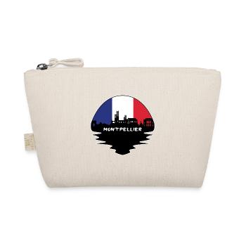 Montpellier Frankreich Flagge Skyline Silhouette Reisen - Bio-Täschchen - Natur - Vorne