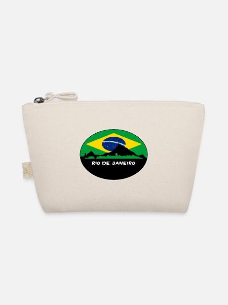 Rio De Janeiro Brasilien Flagge Skyline Silhouette Trav - Bio-Täschchen - Natur