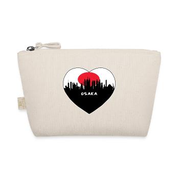 Osaka Japan Flagge Skyline Reise Souvenir - Bio-Täschchen - Natur - Vorne