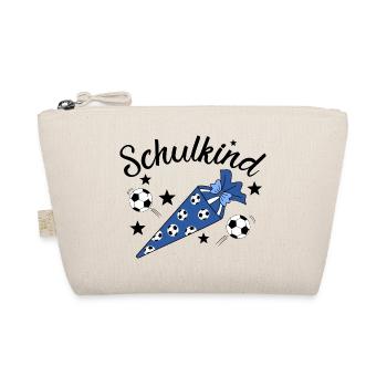Schulkind Fußball Schulanfang - Bio-Täschchen - Natur - Vorne