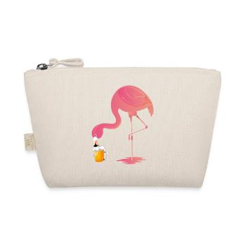 Beer Flamingo Bier Trinken Design - Bio-Täschchen - Natur - Vorne