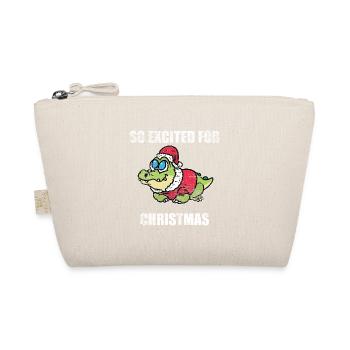 Festlicher Alligator Weihnachtsmann - Bio-Täschchen - Natur - Vorne