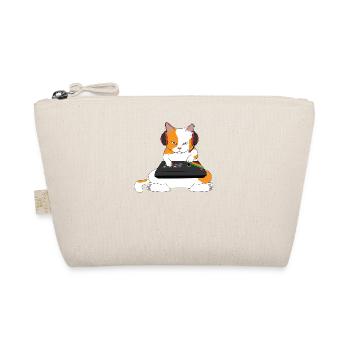 Cooles Gaming Katzen Shirt - Zocker Katze Cat Gift - Bio-Täschchen - Natur - Vorne