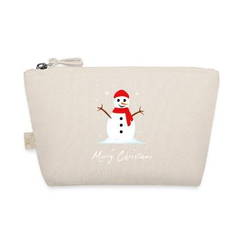 Schneemann Frohe Weihnachten - Bio-Täschchen - Natur - Vorne