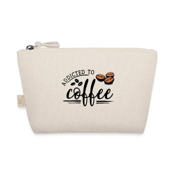 Addicted to Coffee - Kaffeebohnen Schriftzug - Bio-Täschchen - Natur - Vorne