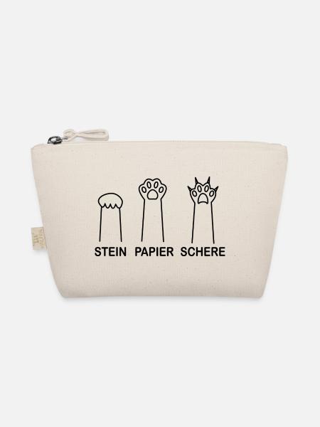 Katze Katzen Schere Stein Papier Geschenk - Bio-Täschchen - Natur