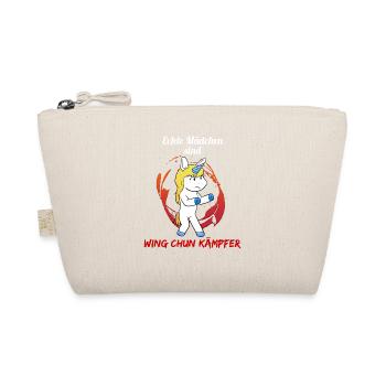 Echte Mädchen Wing Chun Kämpfer Wing Chun Spruch L - Bio-Täschchen - Natur - Vorne