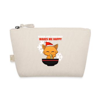Anime Cat Ramen Christmas Katze Kätzchen Weihnacht - Bio-Täschchen - Natur - Vorne