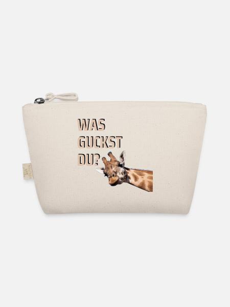 Was guckst du? Lustige Giraffe Spruch Geschenk - Bio-Täschchen - Natur
