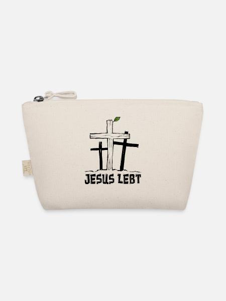 Jesus lebt - Kreuz Auferstehung Hoffnung Glaube - Bio-Täschchen - Natur