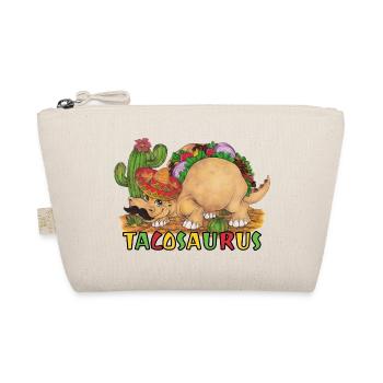 TacoSaurus Dinosaurier als Taco mit Hut und Bart - Bio-Täschchen - Natur - Vorne